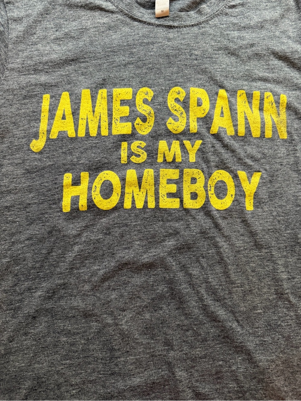 FAMOUS WEATHER DUDE Gray Tee with Yellow "James Spann Is My Homeboy" Graphic
